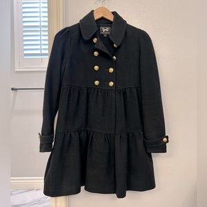 Forever 21 Black coat with gold buttons